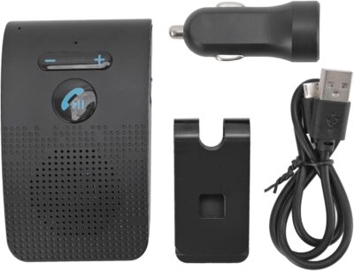 SP09 Handsfree Bluetooth Speaker for Cell Phone, in Car Speakerphone with Visor Clip, Motion Auto On, Connect 2 Phones, 10 Hours Talking Time, Car Visor Bluetooth Receiver for - Image 9