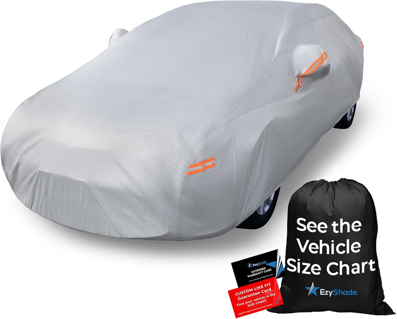 1774443632_71JJOxKTyvL._AC_SL1500_.jpg EzyShade 10-Layer Car Cover Waterproof All Weather. See Vehicle Size-Chart for Accurate Fit. Outdoor Full Exterior Covers for Automobiles Sedan Hatch SUV Rain Sun Protection. Size A3 (See SizeChart) - Image 1
