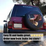 Spare Tire Cover, Wheel Cover with American Eagle USA Flag PVC Leather Waterproof Dust-Proof Universal Fit for Jeep Trailer RV SUV Camper Vehicle (15 Inch) - Image 6