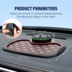 Multifunction Car Anti Slip Mat, 360° Rotatable Phone Holder Dashboard Pad with Temporary Parking Number Rotatable Car Anti Slip Mat Phone Holder (Black-2PCS) - Image 2