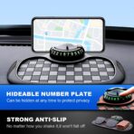 Multifunction Car Anti Slip Mat, 360° Rotatable Phone Holder Dashboard Pad with Temporary Parking Number Rotatable Car Anti Slip Mat Phone Holder (Black-2PCS) - Image 6
