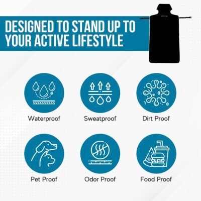 DryvaSeat - Premium Microfiber Towel Car Seat Cover - Waterproof & Sweatproof - Universal Fit, Machine Washable, Non-Slip - Seat Protector for Car, Truck, SUV, Van (Black, 1 Pack) - Image 3