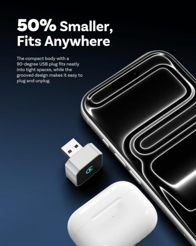 2026 Wireless CarPlay Adapter for iPhone ＆ Android Auto Mini Wired to Wireless Apple Car Play Adapter Plug & Play Compatible for iPhone iOS 10+ Android 11+ with After 2016 Cars Automotive Compasses - Image 8