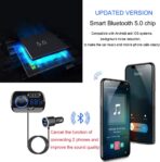 Bluetooth Car FM Transmitter,HIDOU Bluetooth 5.0 Car Radio Adapter Receiver with 7 Color Light,QC3.0/2.4A USB Car Charger Kit,Siri Assistant,Handsfree Mp3 Player Black - Image 2