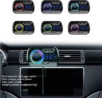 Bluetooth Car FM Transmitter,HIDOU Bluetooth 5.0 Car Radio Adapter Receiver with 7 Color Light,QC3.0/2.4A USB Car Charger Kit,Siri Assistant,Handsfree Mp3 Player Black - Image 3