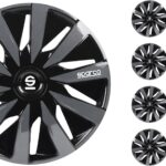 Sparco SPC1691BKGR 16-inch Lazio Wheel Covers Black/Grey