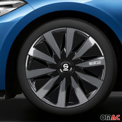 Sparco SPC1691BKGR 16-inch Lazio Wheel Covers Black/Grey - Image 2