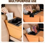 Multifunctional Car Armrest Cushion with Integrated Booster, 2026 Upgraded Universal Style Memory Cotton Car Armrest Box Pad, Car Center Console Armrest Pillow, with 2 Cup Holder (Black Red) - Image 4