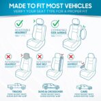 BDK PolyPro Car Seat Covers Full Set in Solid Black, Front and Rear Split Bench Seat Covers for Cars, Easy to Install Car Seats Cover Set and Accessories for Auto Trucks Van SUV - Solid Black - Image 2