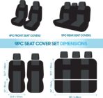 BDK PolyPro Car Seat Covers Full Set in Solid Black, Front and Rear Split Bench Seat Covers for Cars, Easy to Install Car Seats Cover Set and Accessories for Auto Trucks Van SUV - Solid Black - Image 10