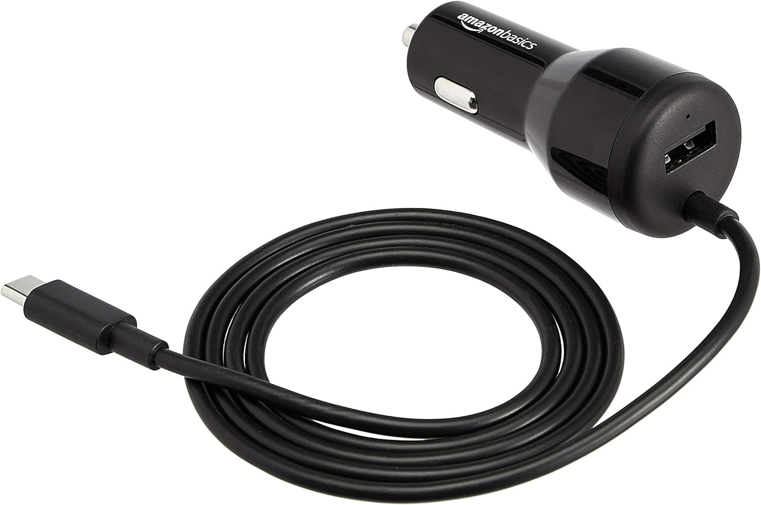 1774483968_71DJBbmq93L._AC_SL1500_.jpg Amazon Basics 30W Fast Car Charger, 1 USB-C (18W) Cable with PD, 1 USB-A (12W) Port, Apple MFi Certified, for Phones (iPhone 16/15/14/13/12/11/X, Samsung, and more), Black - Image 1