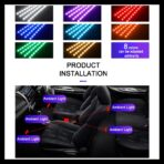 LED Car Lights with App Control, Car LED Strip Lights, Smart Interior Car Lights with DIY Mode and Music Mode, Under Dash Interior Lights for Car with Smart USB Port, Fit for Cars, Trucks, SUVs - Image 3