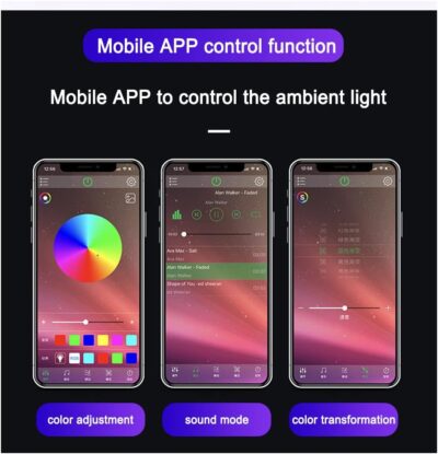 LED Car Lights with App Control, Car LED Strip Lights, Smart Interior Car Lights with DIY Mode and Music Mode, Under Dash Interior Lights for Car with Smart USB Port, Fit for Cars, Trucks, SUVs - Image 5