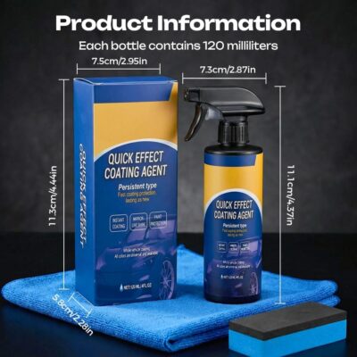 Quick Effect Car Coating Spray, Waterless Car Wash & Polish, Shine & Paint Protection Spray, Multi-Surface Cleaner for Auto Paint, Glass, Chrome & Trim (2pcs) - Image 7