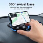 Multifunctional Car Anti-Slip Dashboard Mat with 360° Rotating Phone Holder & Hidden Parking Number Plate, Universal Anti Slip Mat for Car Dashboard Organizer for Phone, Keys, Sunglasses (Blue) - Image 2