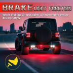 8 Pods Full Angle RGB LED Rock Lights for Truck Jeeps ATV UTV RZR Offroad Golf Cart SXS, Waterproof Multicolor Neon Underglow Kit with Bluetooth APP/RF Remote, 12Volt Underbody Lights - Image 8