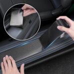 Arespark Carbon Fiber Wrap Black Vinyl Wrap, Cars Window Door Trim Universal Chrome Delete Vinyl Tape, Door Edge Guards Vehicle Protection Tape Auto Accessories with Free Tool Kit (3in x 30ft) - Image 2