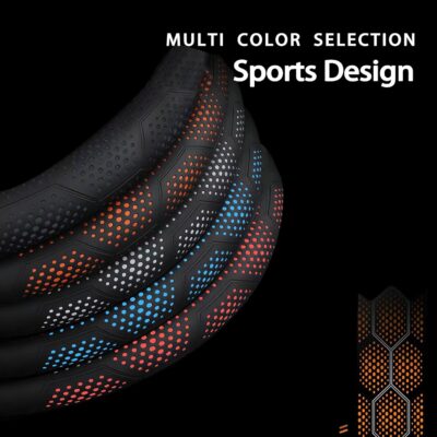 Leather Steering Wheel Cover for Chevy Silverado 1500 2500 3500, 14.5-15 inches Car Steering Wheel Cover with Non-Slip Breathable (Blue) - Image 5