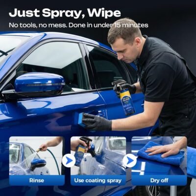 Quick Effect Car Coating Spray, Waterless Wash & Polish, Car Coating Spray for Shine & Protection, Quick Acting Paint Protection and Glass Cleaner (3pcs) - Image 3