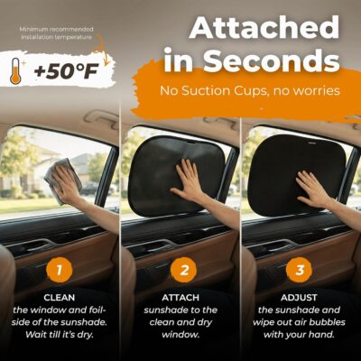 Car Window Shade for Baby with Certified UV-Protection 2 Pack - 20"x12" - Image 5