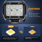 Nilight - ZH010 2PCS 4 Inch 18W Flood LED Fog Lights Off Road Driving Lights With Wiring Harness, 2 Years Warranty - Image 3