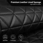 CAR PASS Bling Diamond Leather Car Seat Covers for 2 Front Interior Sets, Waterproof Shining Glitter Sparkly Crystal Universal Armrest Fit Automotive Truck SUV Cute Women Girl, Black Silver Rhinestone - Image 4