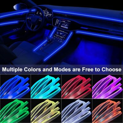 Interior Car LED Strip Lights with Wireless APP & Remote Control, RGB 2 in 1 Car Ambient Lighting Kit with 158 Inches Fiber Optic, Inside Neon Dash Strip with Music Mode - Image 2