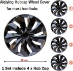 Hubcaps Wheel Covers Replacement R16 Hub Cap Universal Steel Wheels Rims Tire Cover ABS Material Exterior Accessories for Most Car Truck SUV -Set of 4（16-inch，Black） - Image 5