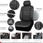 CAR PASS Leather Seat Covers Full Set Universal Water Resistant 3D Foam Back Support, Luxury Comfort Automotive 5 Seat Covers All Season Fit for SUV,Sedan,Van, Airbag Compatible Elegance(Pure Black) - Image 3