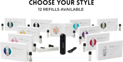 Car Perfume Starter Pack, Car Air Freshener, Ultrasonic Aroma Diffuser, 6 Fragrances (White Crystal, Red Diamond, East Gold, Ocean Blue, Sweet Cherry, Light Pink) (White) - Image 7