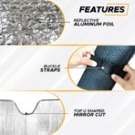 EcoNour Accordion Foldable Windshield Sun Shade | Premium Reflective Sun Visor for SUVs & Pickups Windshields | UV & Heat Reflective Sunshade with Durable Dual-Layer Design | Large (58 x 28) - Image 3