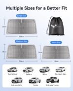 helloleiboo Graphene Car Windshield Sun Shade Car Sun Shade for Windshield with Heat Absorption Coating Foldable Design with UV Protection to Keep Your Car Interior Cooler Silver (X-Large-61 × 34 in) - Image 6