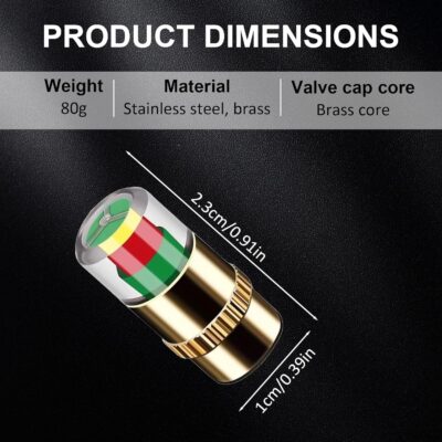 Tire Pressure Monitoring Valve, 2026 New 2.4Bar 36 PSI Pressure Monitor Valve Stem Caps, Easy to Read Sensor Indicator with 3 Color Eye Alert for Most Car Truck SUV (Silver, 4 Pcs) - Image 6