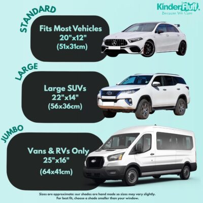 Car Window Shades - Certified 99.79% UVA & 99.95% UVB Sun Protection. Award Winning car Sun Shade for Side Windows. 4 Pack Transparent Shades 20" x 12" - Car Accessories Interior by Kinder Fluff - Image 4