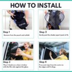 Car Window Shades - Certified 99.79% UVA & 99.95% UVB Sun Protection. Award Winning car Sun Shade for Side Windows. 4 Pack Transparent Shades 20" x 12" - Car Accessories Interior by Kinder Fluff - Image 6