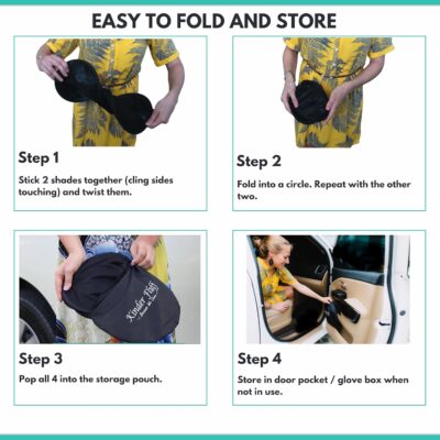 Car Window Shades - Certified 99.79% UVA & 99.95% UVB Sun Protection. Award Winning car Sun Shade for Side Windows. 4 Pack Transparent Shades 20" x 12" - Car Accessories Interior by Kinder Fluff - Image 7