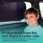 Car Window Shades - Certified 99.79% UVA & 99.95% UVB Sun Protection. Award Winning car Sun Shade for Side Windows. 4 Pack Transparent Shades 20" x 12" - Car Accessories Interior by Kinder Fluff - Image 8
