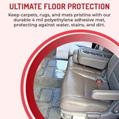 Hi-Tech Auto Adhesive Plastic Floor Mat, 4 mil | Perforated Every 24" | 100 Mats Per Roll | (21" Wide, 200' Long) - Image 3