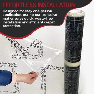 Hi-Tech Auto Adhesive Plastic Floor Mat, 4 mil | Perforated Every 24" | 100 Mats Per Roll | (21" Wide, 200' Long) - Image 4