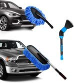 YeewayVeh Car Duster Kit, 3 Pack Car Detailing Brush Set with Extendable Microfiber Dust Brush & Scratch Free Car Dash Duster & Soft Car Interior Brush for Vehicles Motorcycle and Home Cleaning Tools