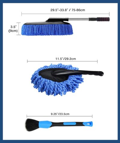 YeewayVeh Car Duster Kit, 3 Pack Car Detailing Brush Set with Extendable Microfiber Dust Brush & Scratch Free Car Dash Duster & Soft Car Interior Brush for Vehicles Motorcycle and Home Cleaning Tools - Image 6