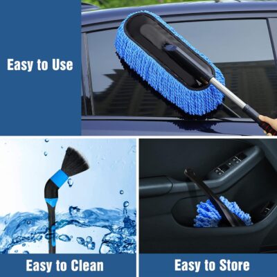 YeewayVeh Car Duster Kit, 3 Pack Car Detailing Brush Set with Extendable Microfiber Dust Brush & Scratch Free Car Dash Duster & Soft Car Interior Brush for Vehicles Motorcycle and Home Cleaning Tools - Image 7