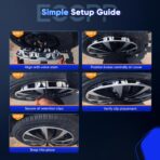 ECCPP Wheel Cover 15 Inch Hubcap Wheel Hub Caps OEM Rim Protectors Cover (Set of 4) Modern & Stylish Auto Tire Replacement Exterior Cap - Image 7