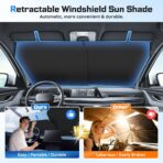2026 Retractable Windshield Sun Shade Automatic Car Sunshade for Windshield, UV & Heat Protection, Keep Cool and Protect Interior, Adjustable Universal Fit for Car Trucks SUVs (Not for Large Trucks) - Image 3