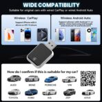 2026 Upgraded USB Wireless CarPlay Adapter for iPhone, Bluetooth 5.3 and Wi-Fi 6, Automatic & Zero-Delay Connection, Android auto Carplay Wireless Adapter for Android and iOS Systems. (Light Gray) - Image 4