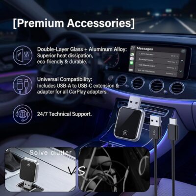 2026 Upgraded USB Wireless CarPlay Adapter for iPhone, Bluetooth 5.3 and Wi-Fi 6, Automatic & Zero-Delay Connection, Android auto Carplay Wireless Adapter for Android and iOS Systems. (Light Gray) - Image 6