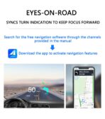 OBD2 Heads Up Display Turn Indication for 12V Car MAIMEIMI OBD2 & GPS Dual System Digital Speedometer for Car HUD MPH Projector with RPM, Water TEM, PSI, Volt, Odo, 4 Alarm for Most 2008+ Sedan Cars - Image 5