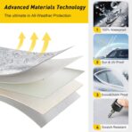 Caromop 10-Layer Waterproof Car Cover All Weather Protection (Snow, Rain, Sun) with Secure Fit Straps and Easy On/Off Zipper-Size A6 (See Size-Chart) - Image 2