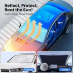 Magnelex Car Windshield Sunshade – Double-Layer Design for 2X Heat Blocking, Blocks UV Rays, Foldable Sun Shade for Cars, Trucks & SUVs, Keeps Interior Cooler, Medium (59 x 31 in) - Image 2