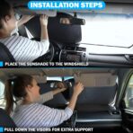 2 Piece Car Windshield Sun Shade Foldable | Durable Polyester Windshield Sunshade Blocks Sun, Heat, and UV Rays | Sunshade for Car Ensuring Interior Protection | Small (29"x23.5") - Image 5